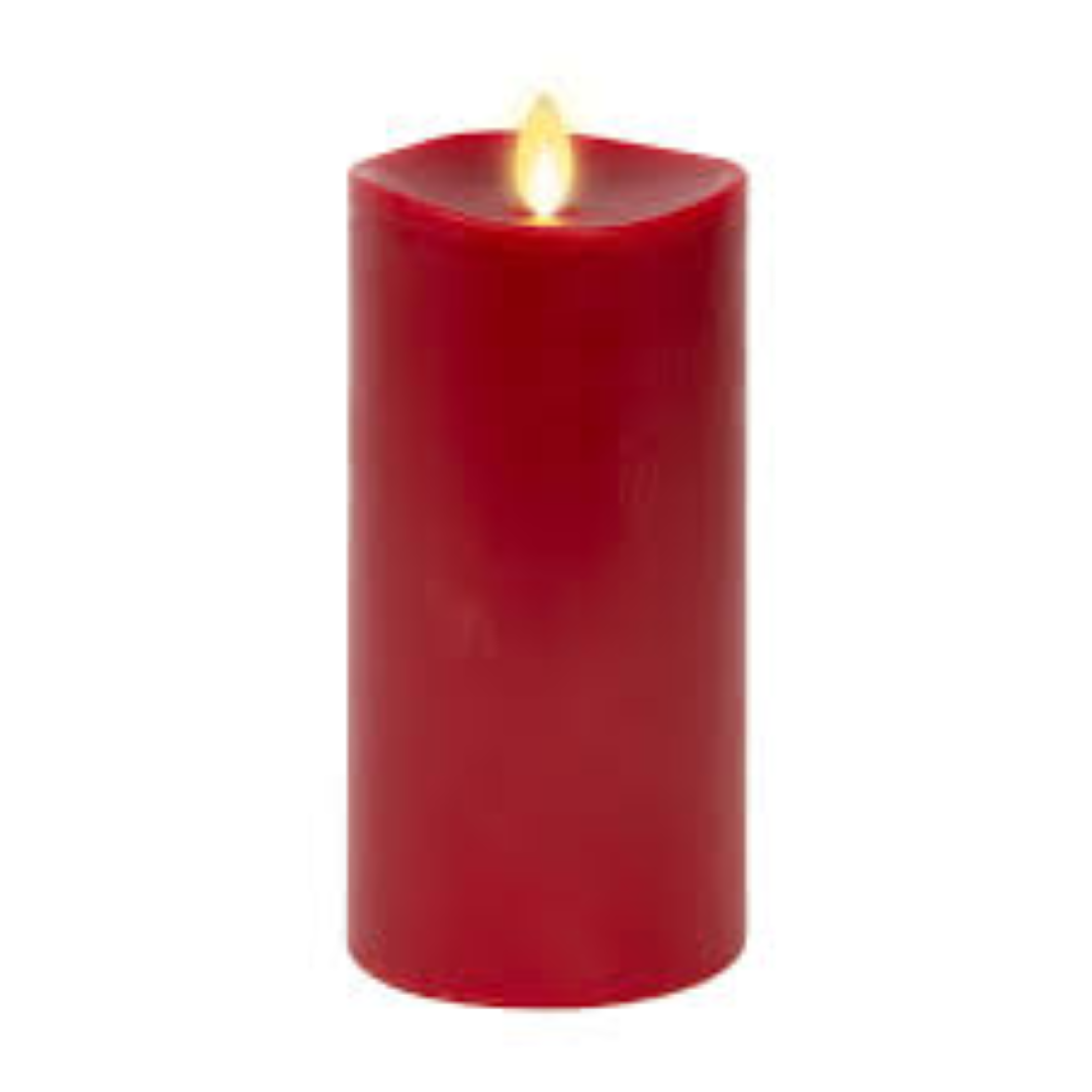 35200 LED CANDLES MAROON SMALL 8X12.5CM